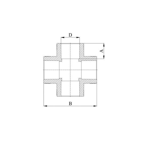 Крестовина полипропиленовая  25 сер. HEISSKRAFT, Диаметр трубы ППР: 25, фото , изображение 2