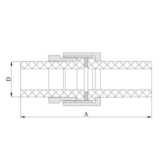 Муфта полипропиленовая резьбовая разъемная труба-труба 20 сер. HEISSKRAFT, Диаметр трубы ППР: 20, фото , изображение 2