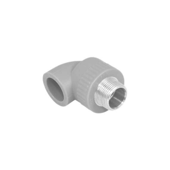 Угол резьбовой полипропиленовый с металлической НР 25x1/2" сер. HEISSKRAFT, Размер с металлической НР: 25x1/2", Диаметр трубы ППР: 25, фото , изображение 2 Угол резьбовой полипропиленовый с металлической НР 25x1/2" сер. HEISSKRAFT, Размер с металлической НР: 25x1/2", Диаметр трубы ППР: 25, фото , изображение 2