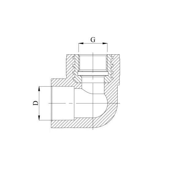 Угол резьбовой полипропиленовый с металлической ВР 20x1/2" сер. HEISSKRAFT, Размер с металлической ВР: 20x1/2", Диаметр трубы ППР: 20, фото , изображение 2