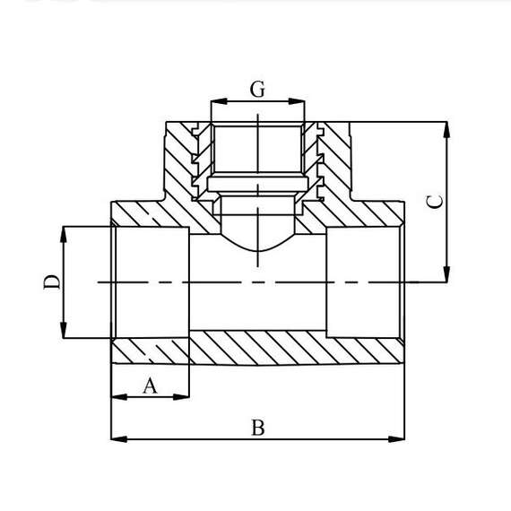 Тройник полипропиленовый переходной на ВР 25x3/4" сер. HEISSKRAFT, Размер тройника переходного на резьбу: 25x3/4", фото , изображение 2