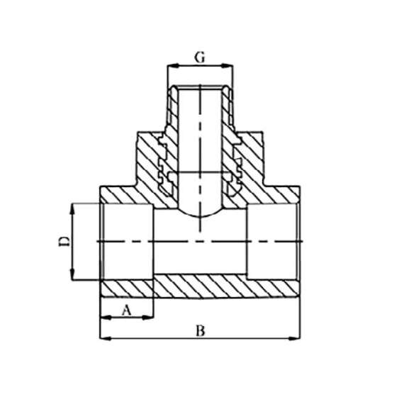 Тройник полипропиленовый переходной на НР 20x3/4" сер. HEISSKRAFT, Размер тройника переходного на резьбу: 20x3/4", фото , изображение 2
