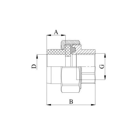 Муфта полипропиленовая разъемная с металлической ВР 25х3/4" (под трубу) ЕКО сер. HEISSKRAFT, фото , изображение 2