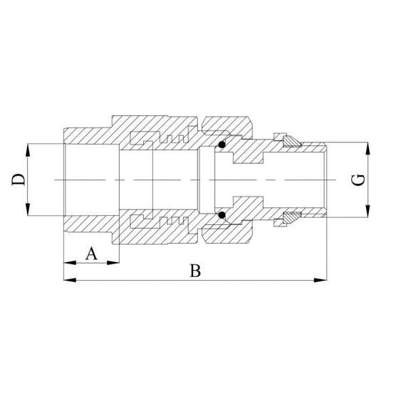 Муфта ППР резьбовая комбинированная с разъемным евроконусом НР 25x3/4"  сер. HEISSKRAFT, фото , изображение 2