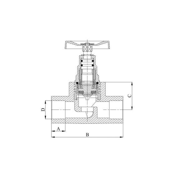 Вентиль полипропиленовый  50 сер. HEISSKRAFT, Диаметр трубы ППР: 50, фото , изображение 2