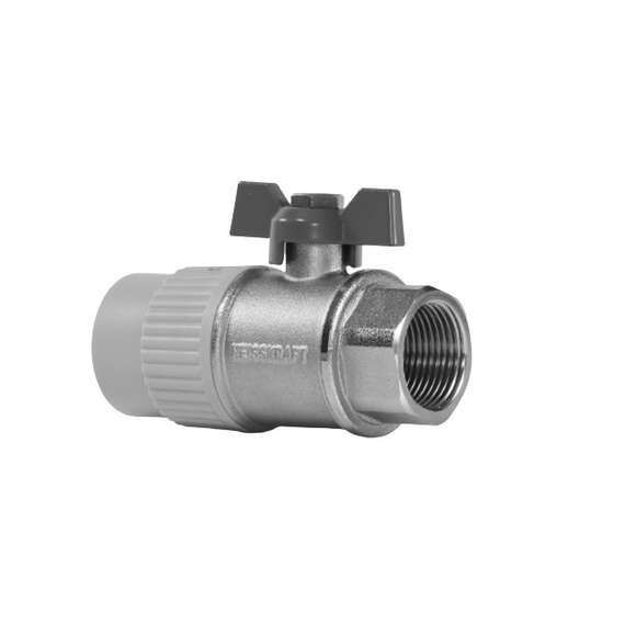 Кран шаровый комбинированный "американка" (для отопления) с ВР ППР 20x1/2" сер. HEISSKRAFT, Размеры ППР с дюймами: 20x1/2", Диаметр трубы ППР: 20, фото 
