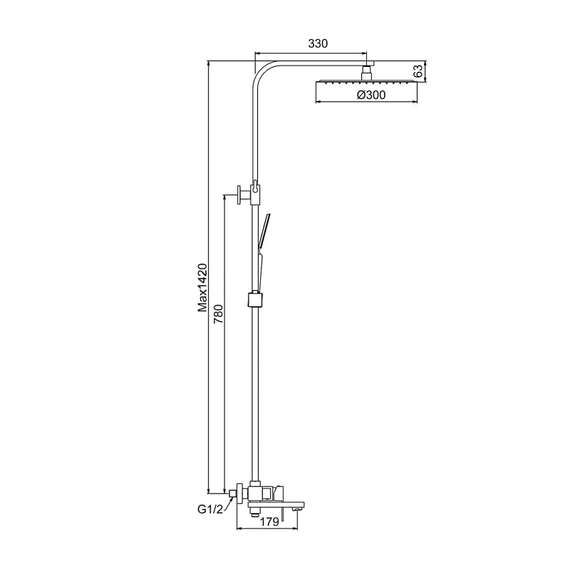 Смеситель для душевой кабины F24802-1 FRAP, фото , изображение 2