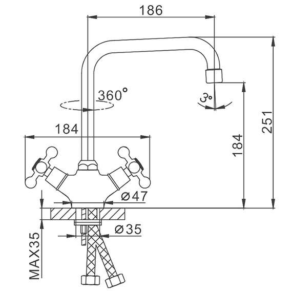 Смеситель для кухни F4019 FRAP, фото , изображение 2