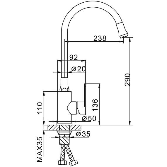 Смеситель для кухни F4448 FRAP, фото , изображение 2