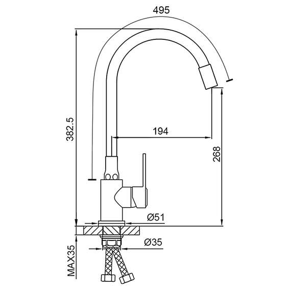 Смеситель для кухни R42052-31 FRUD, фото , изображение 2