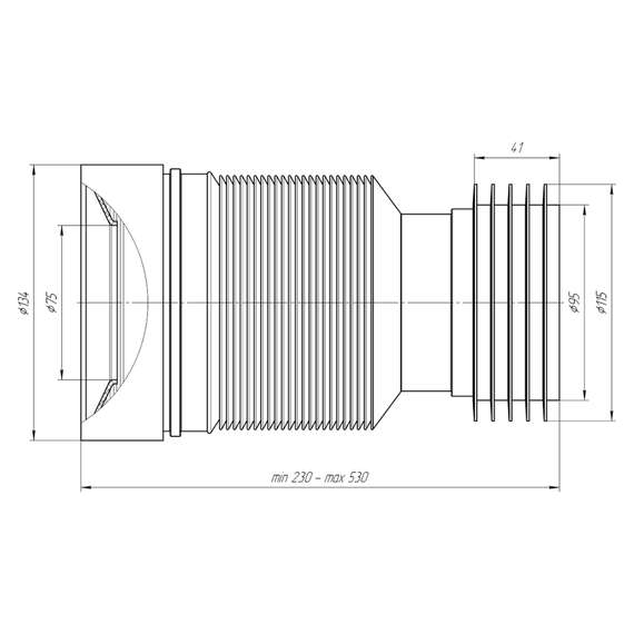 Удлинитель гибкий для унитаза К828, фото , изображение 3