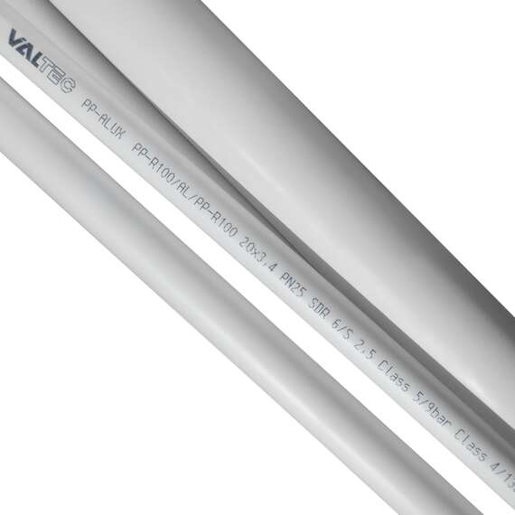 Труба полипропиленовая Ф20x3.4 PN25 бел. алюминий VALTEC, Диаметр трубы ППР: 20, фото , изображение 3