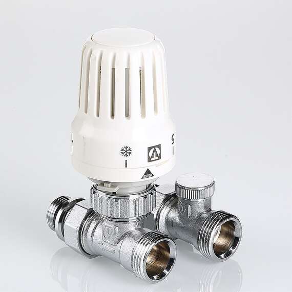 Комплект терморегулирующего оборудования для радиатора прямой c переходом на "евроконус" 1/2" VALTEC, фото , изображение 3