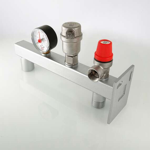 Группа безопасности стальная консольная (с манометрами 0-4 бар)  VALTEC, фото , изображение 2