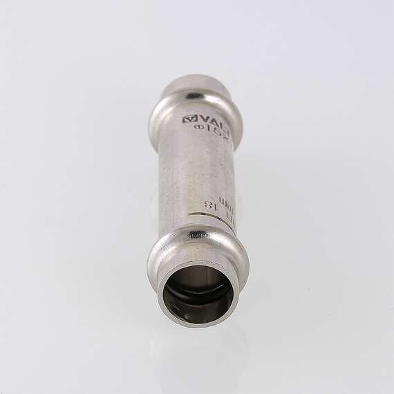 Муфта нерж сталь надвижная 54х54 VALTEC, Размер фитинга из нерж стали: 54х54, Диаметр трубы  из нержавеющей стали: 54, фото , изображение 2