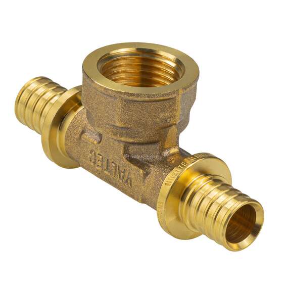 Тройник надвижной с переходом на внутреннюю резьбу 16(2,2) х 1/2" х 16(2,2) VALTEC, Диаметр трубы МП: 16, Размер аксиального фитинга: 16(2,2) х 1/2" х 16(2,2), фото 