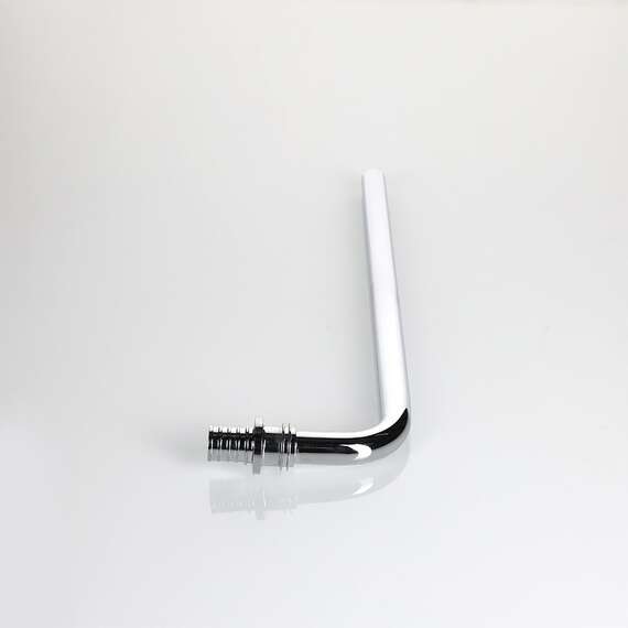 Угольник с хромированной латунной трубкой с плавным поворотом короткий 20(2,8) х 15, L300 мм VALTEC, Диаметр трубы МП: 20, Размер аксиального фитинга: 20(2,8) х 15, L300 мм, фото , изображение 3