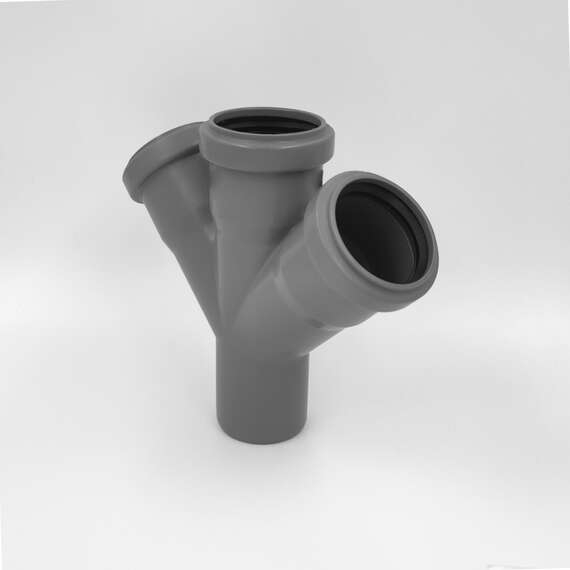 Крестовина одноплоскостная внутр. канализация 50x50x50 угол 45° Lammin, фото , изображение 2