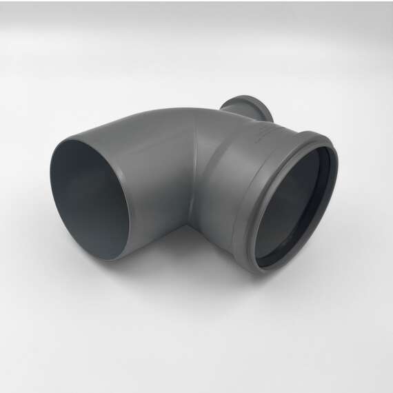 Отвод с выходом на 50 внутр. канализация D 110x90° вверх Lammin, Диаметр канализационной трубы: 110, Тип отвода: вверх, фото , изображение 3
