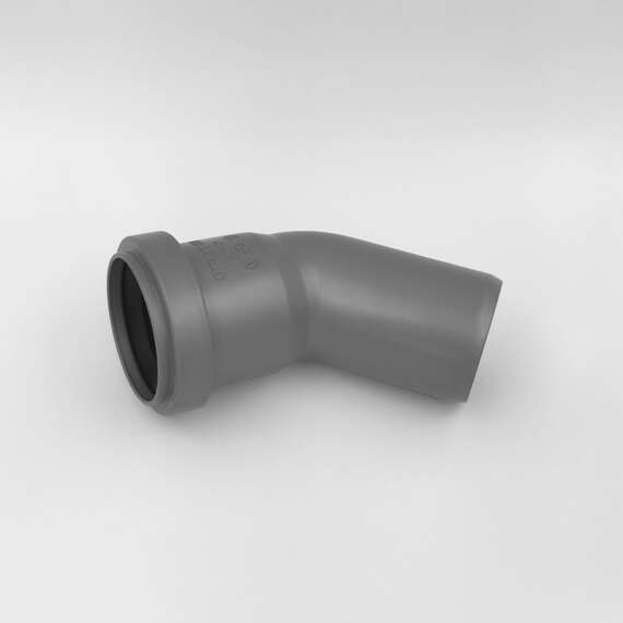 Отвод внутр. канализация D 40x45° Lammin, Диаметр канализационной трубы: 40, Угол наклона: 45°, фото , изображение 2