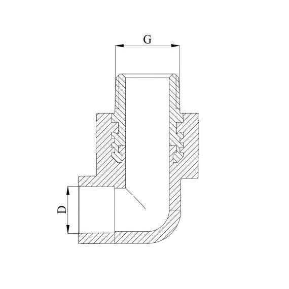 Угол резьбовой полипропиленовый с металлической НР 20x1/2" сер. HEISSKRAFT, Размер с металлической НР: 20x1/2", Диаметр трубы ППР: 20, фото , изображение 3