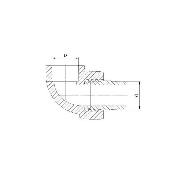 Угол резьбовой полипропиленовый с металлической НР под ключ 32x1" сер. HEISSKRAFT, фото , изображение 2