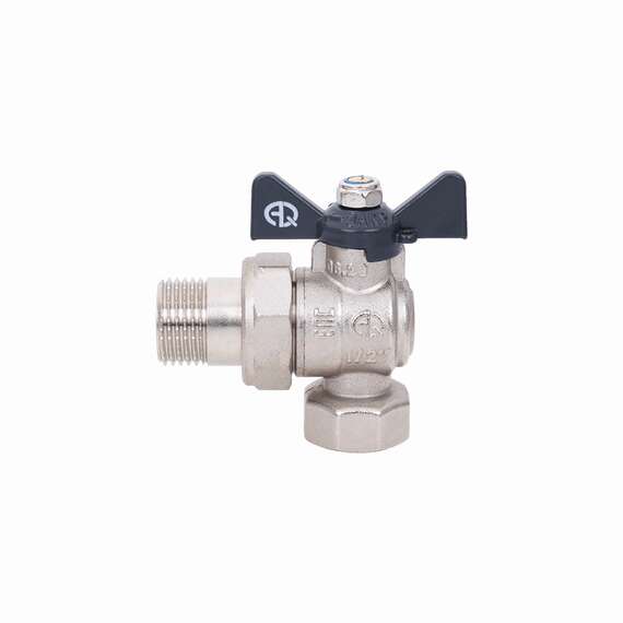 Кран шаровой AQUALINK угловой со сгоном ВР-НР  1/2" бабочка, Размер запорной арматуры: 1/2", фото , изображение 3 Кран шаровой AQUALINK угловой со сгоном ВР-НР  1/2" бабочка, Размер запорной арматуры: 1/2", фото , изображение 3