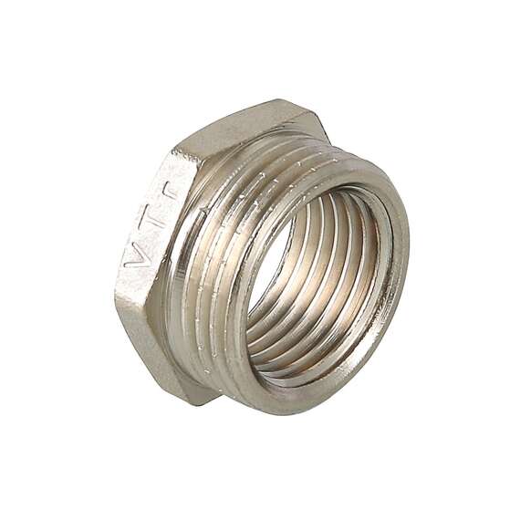 Футорка НР-ВР никель 3/4"x1/4" VALTEC, Диаметр: 3/4", Размер футорки: 3/4"x1/4", фото 