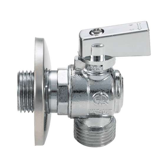 Кран шаровой AQUALINK угловой для подключения сантехнических приборов 1/2"x3/4" флажок, Размер запорной арматуры: 1/2"x3/4", фото , изображение 2