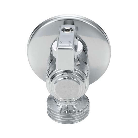 Кран шаровой AQUALINK угловой для подключения сантехнических приборов 1/2"x3/4" флажок, Размер запорной арматуры: 1/2"x3/4", фото , изображение 3