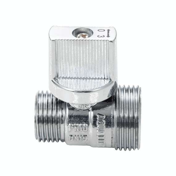 Кран шаровой AQUALINK МИНИ НР-НР хром 1/2"x3/4" флажок, фото , изображение 2