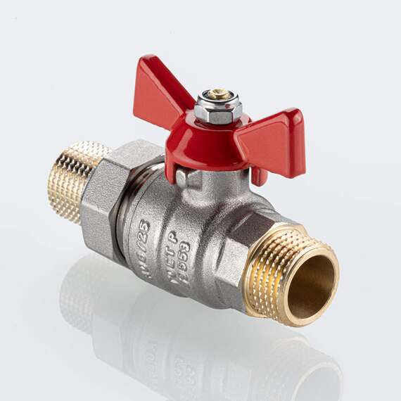 Кран шаровой VALTEC BASE-ГОСТ с полусгоном НР-НР  3/4" бабочка, фото , изображение 3