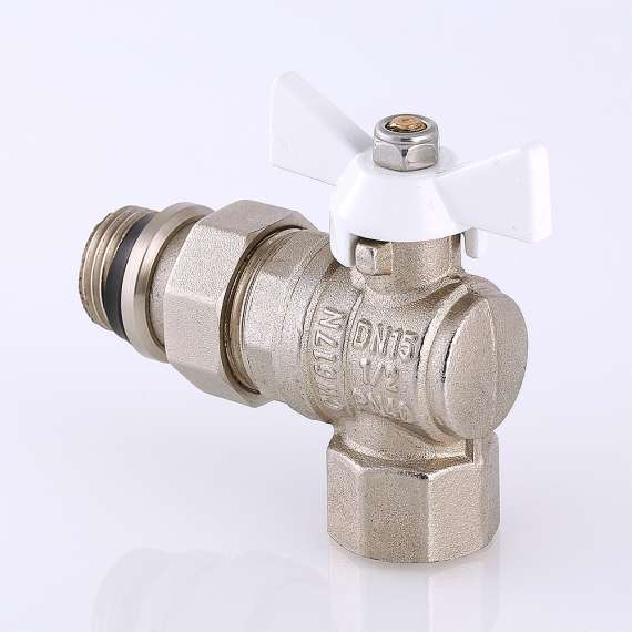 Кран шаровой VALTEC угловой с полусгоном с доп.уплотнением  1/2" белая бабочка, Размер запорной арматуры: 1/2", фото , изображение 3