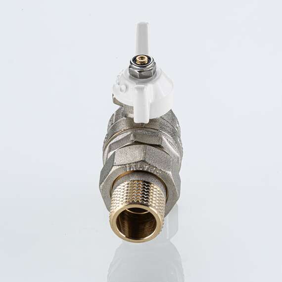 Кран шаровой VALTEC BASE - ГОСТ угловой с полусгоном  3/4" белая бабочка, Размер запорной арматуры: 3/4", фото , изображение 2