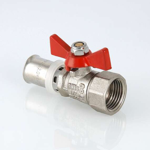 Кран шаровой VALTEC внутр. под пресс 16*1/2" бабочка, фото , изображение 3
