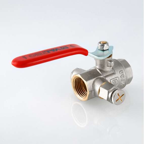 Кран шаровой VALTEC с дренажем и воздухоотводчиком 3/4" ручка, Размер запорной арматуры: 3/4", фото , изображение 2