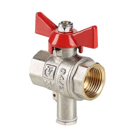 Кран шаровой VALTEC для подключения датчика температуры 3/4" ручка, Размер запорной арматуры: 3/4", фото , изображение 2