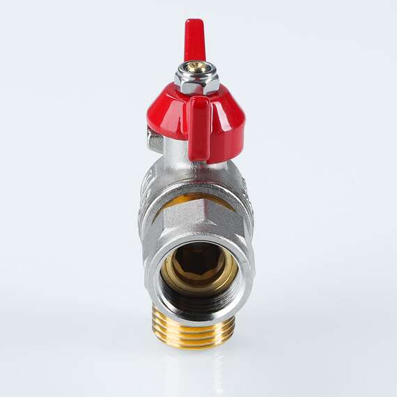 Кран шаровой VALTEC угловой с накидной гайкой и НР 1/2"x3/4" бабочка, фото , изображение 2