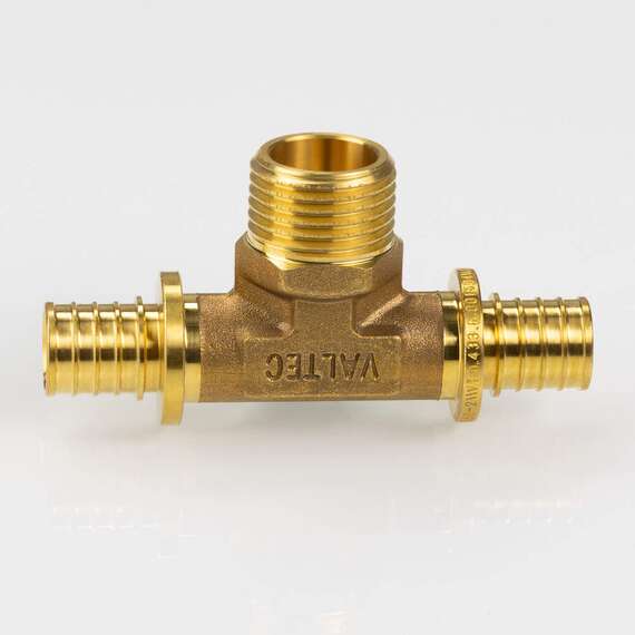 Тройник надвижной с переходом на наружную резьбу 16(2,2) х 1/2" х 16(2,2) VALTEC, Диаметр трубы МП: 16, Размер аксиального фитинга: 16(2,2) х 1/2" х 16(2,2), фото , изображение 2