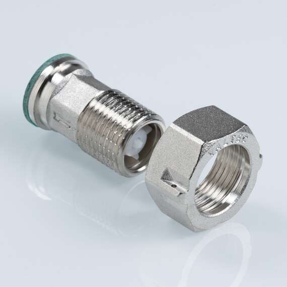 Полусгон с накидной гайкой для счетчика с обратным клапаном 1/2" VALTEC, Диаметр: 1/2", фото , изображение 4