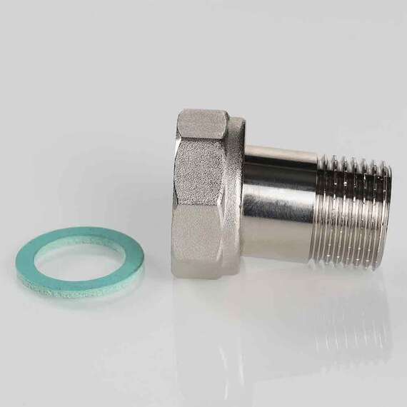 Полусгон с накидной гайкой  3/4"x1/2" никель VALTEC, Диаметр: 3/4"x1/2", фото , изображение 3