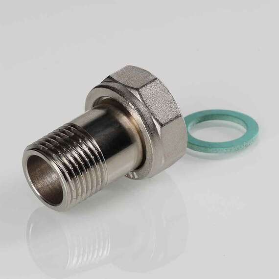 Полусгон с накидной гайкой  1"x3/4" никель VALTEC, Диаметр: 1"x3/4", фото , изображение 2