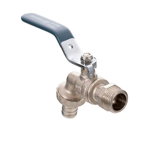 Кран шаровой AQUALINK водоразборный со штуцером 1/2" ручка, фото , изображение 2