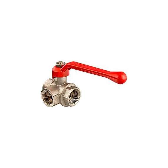 Кран шаровой VALTEC трехходовой тип T 3/4" ручка, фото 