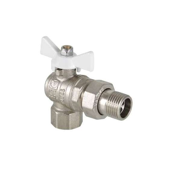 Кран шаровой VALTEC угловой с полусгоном  1/2" белая бабочка, Размер запорной арматуры: 1/2", фото 