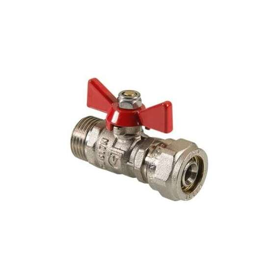 Кран шаровой VALTEC нар. под обжим 16*1/2" бабочка, фото 
