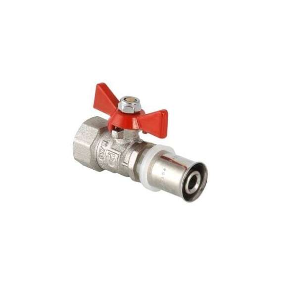 Кран шаровой VALTEC внутр. под пресс 16*1/2" бабочка, фото 