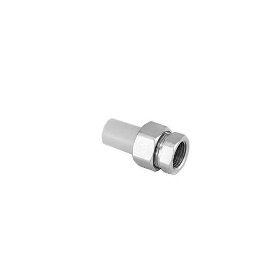 Муфта полипропиленовая резьбовая разъемная с металлической ВР 20x1/2"  сер. HEISSKRAFT, Диаметр трубы ППР: 20, Размер разъемная с металлической ВР: 20x1/2", фото 