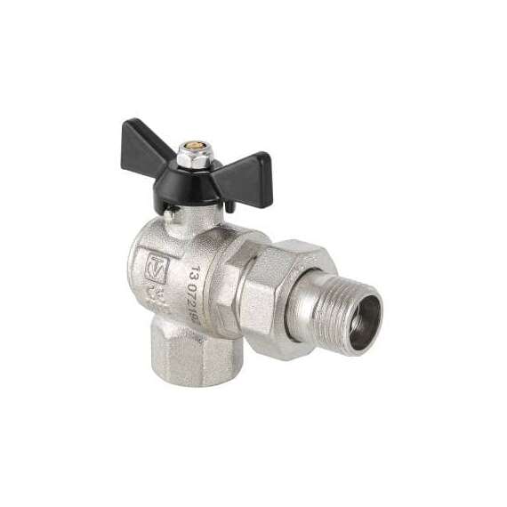 Кран шаровой VALTEC PERFECT угловой с полусгоном  1/2" бабочка, фото 
