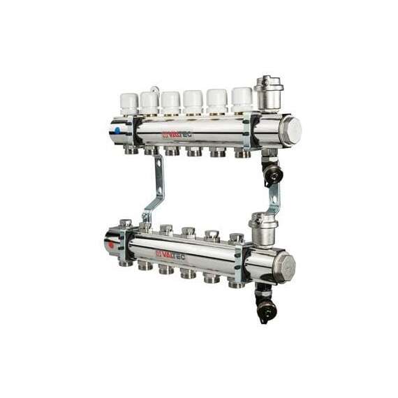 Коллекторная группа  1",4x3/4", "евроконус" VALTEC, Диаметр коллектора: 1", Количество выходов: 4, фото 